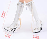 Accessoire pour figurine d'action à l'échelle 1/6 : modèle de bottes et chaussures à fermeture éclair haute pour femme