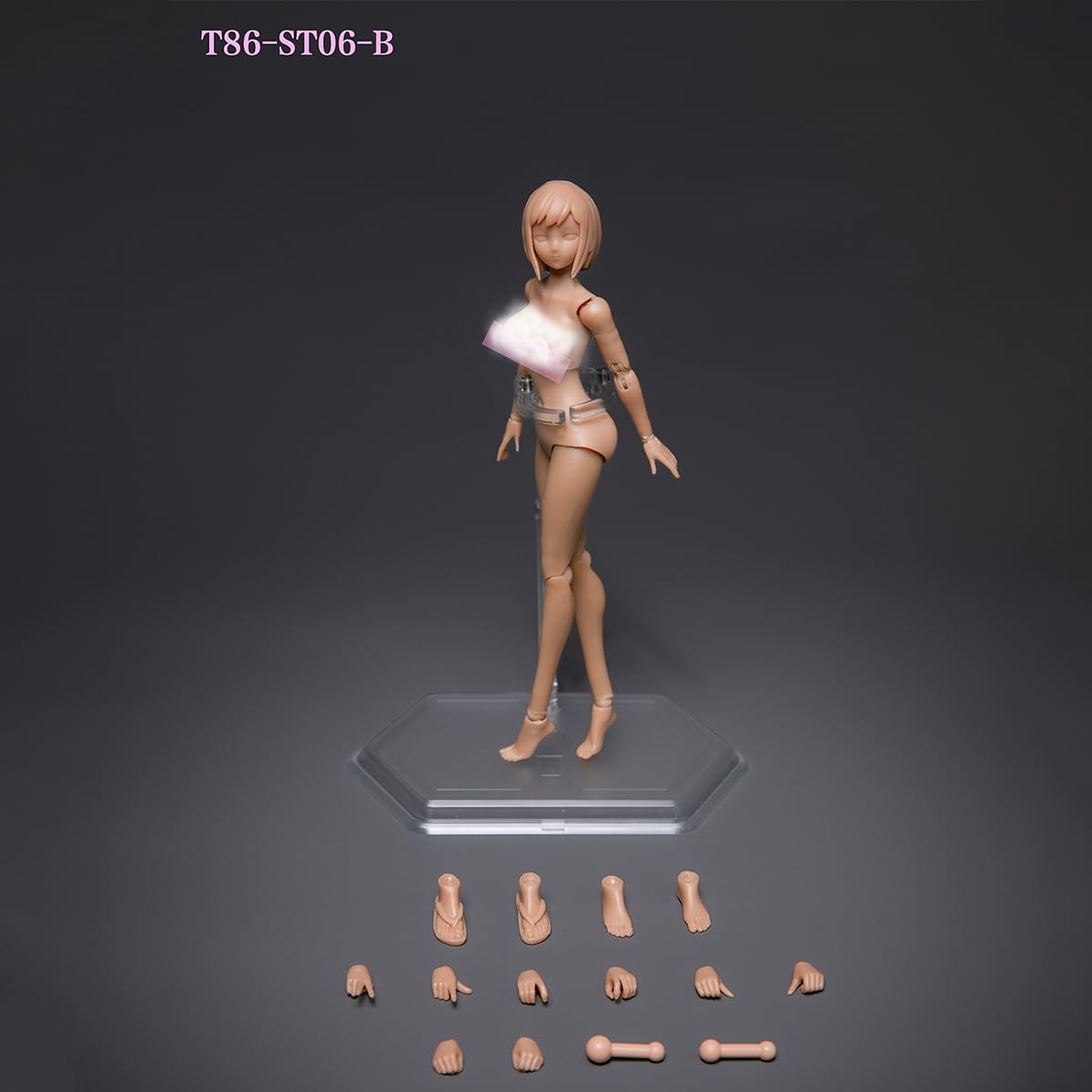 86TOYS 1/12 Half-Seamless Female Standard Body T86-ST06-B Suntan Skin Large Bust