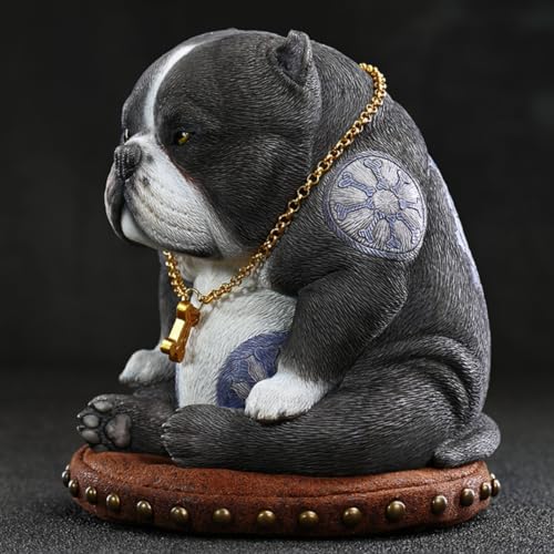 HiPlay JXK Collectible Dog Figure: Street Fighter Dog, 1:12 Scale Miniature Animal Figurine