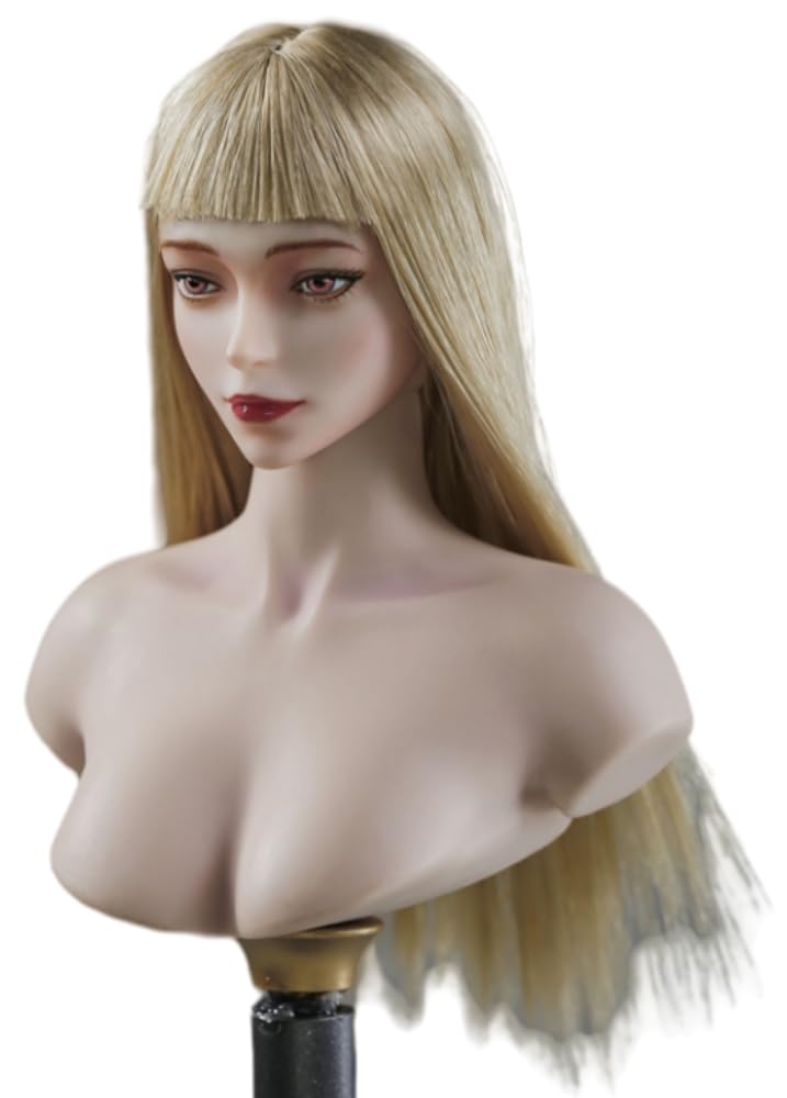 HiPlay 1:6 Scale Female Head Sculpt, White Hair Girl Head Sculpture for 12-inch Action Figures