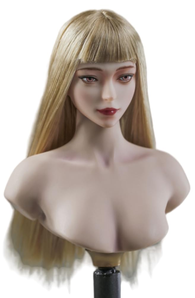 HiPlay 1:6 Scale Female Head Sculpt, White Hair Girl Head Sculpture for 12-inch Action Figures