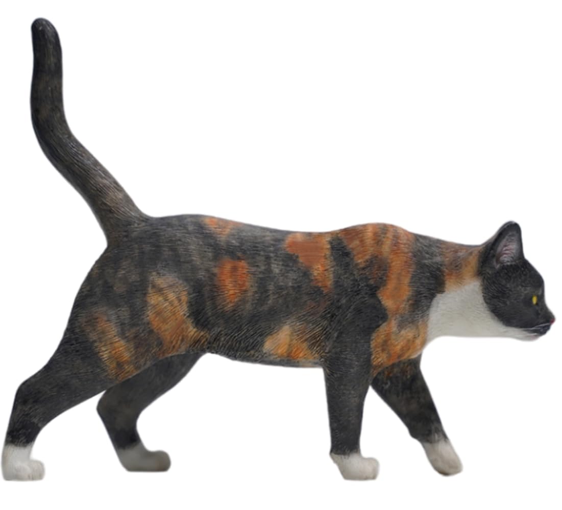 HiPlay JXK Collectible Cat Figure: Felis Catus Model, Expertly Hand-Painted, Lifelike, Safe Resin, 1:6 Scale Miniature Animal Figurine