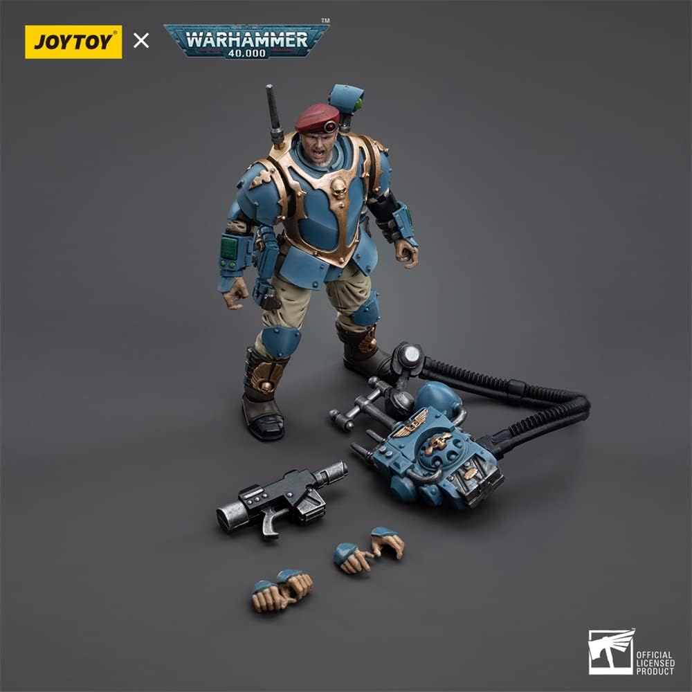 (Only Shipped to the DE) JoyToy Warhammer 40K 1/18 Scale Astra Militarum Tempestus Scions Command Squad 55th Kappic Eagles Vox Operator Action Figure