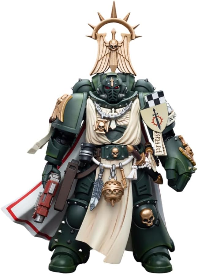 HiPlay JoyToy Warhammer 40K Collectible Figure: Dark Angels Master with Power Fist 1:18 Scale Action Figures JT7691