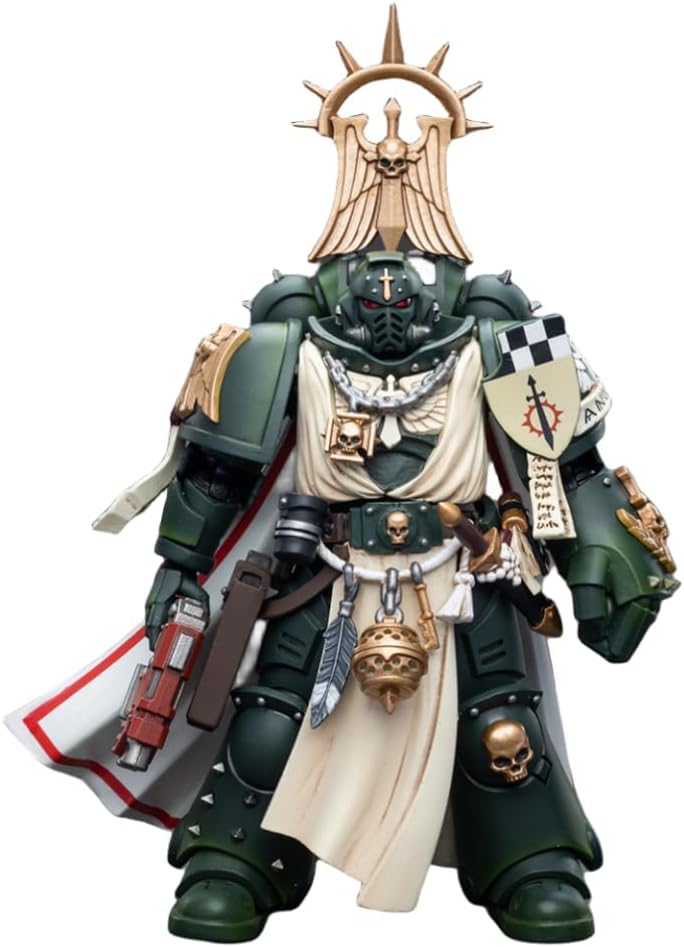 HiPlay JoyToy Warhammer 40K Collectible Figure: Dark Angels Master with Power Fist 1:18 Scale Action Figures JT7691