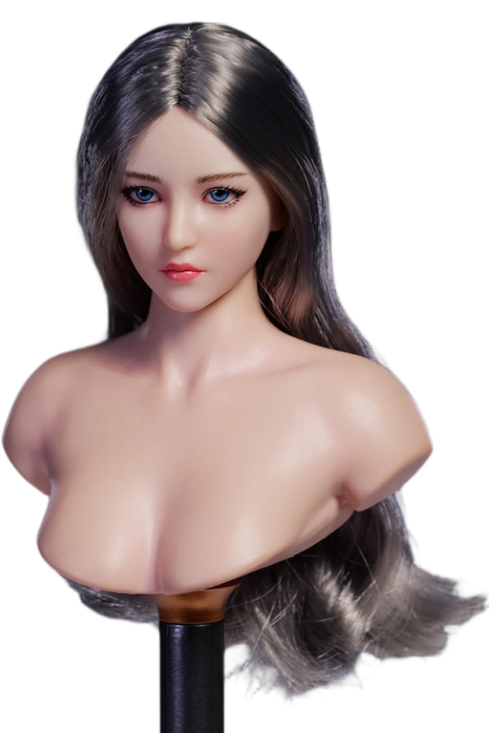Escultura de cabeza femenina a escala 1:6, diseño de ojos móviles, escultura de cabeza de niña asiática para figuras de acción de 12 pulgadas YMT101A
