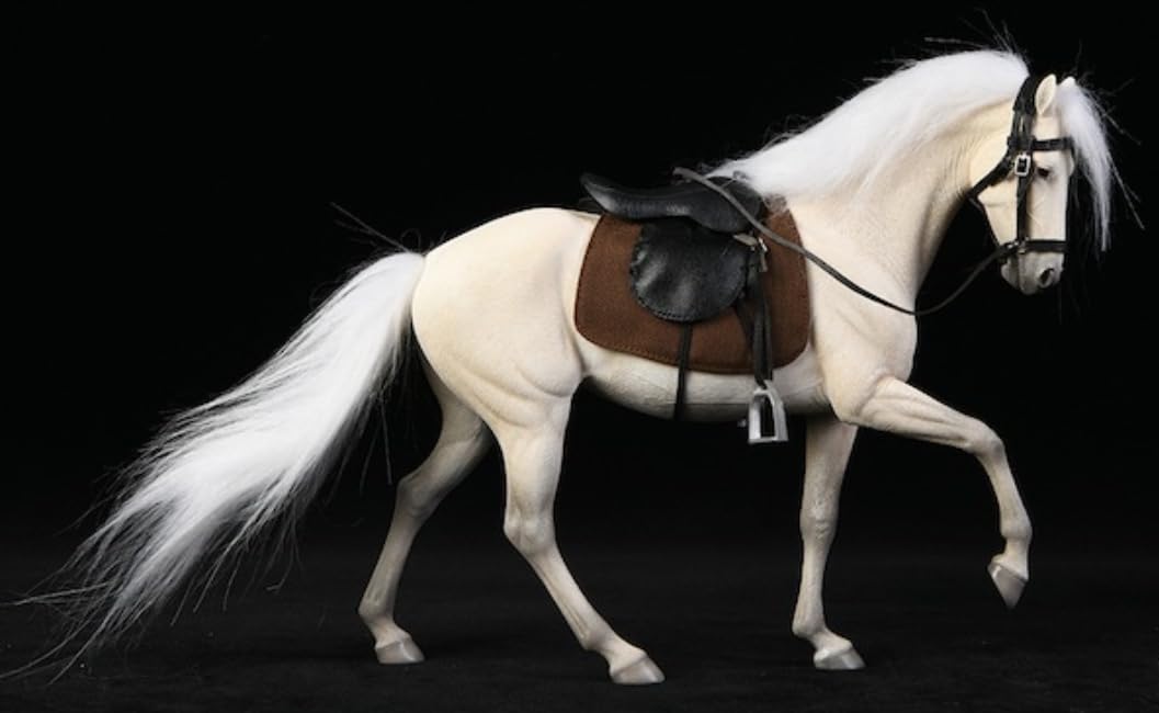 HiPlay JXK Collectible Horse Figure: ILI Horse, Expertly Hand-Painted, Lifelike, Safe Resin, 1:12 Scale Miniature Animal Figurine