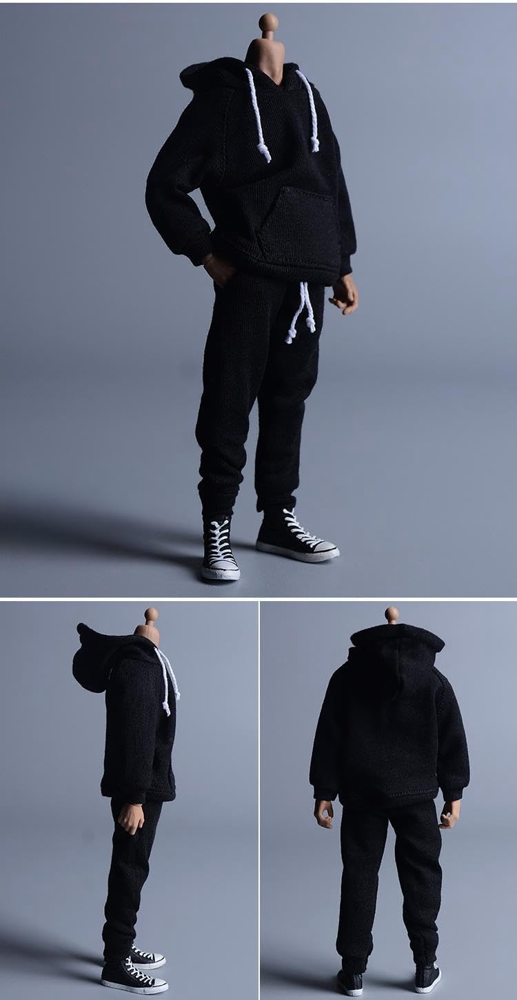 Vêtements de poupée à l'échelle 1/12 : ensemble de sport, sweat à capuche et pantalon, accessoire de collection