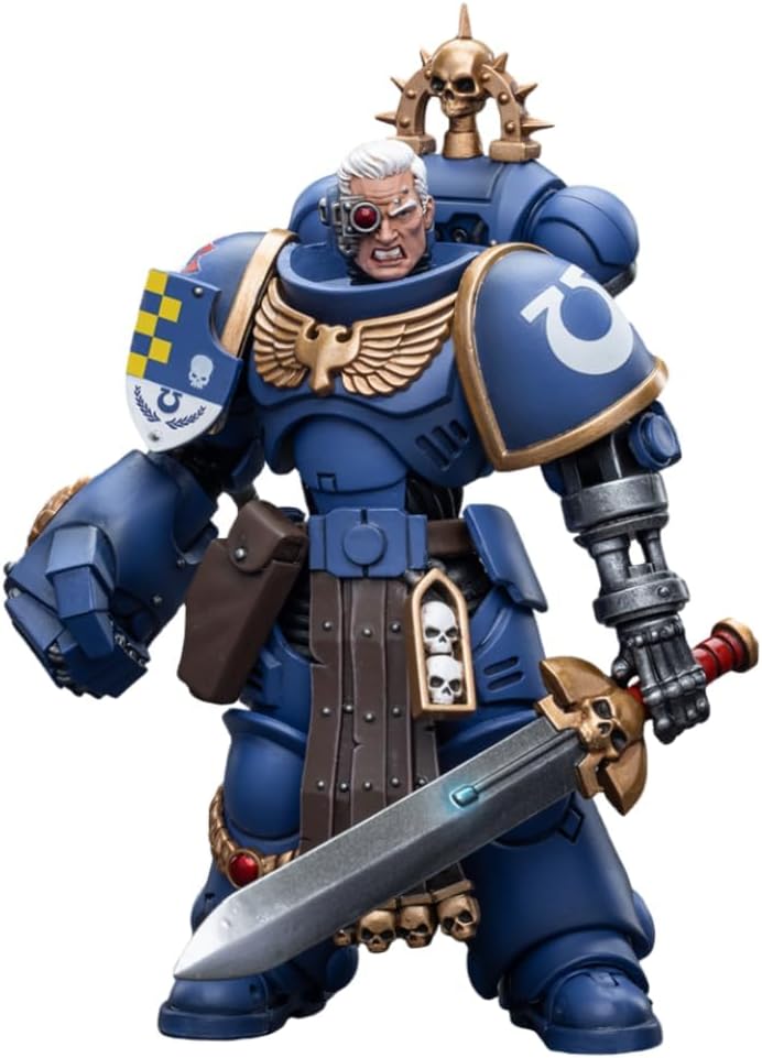 HiPlay JoyToy Warhammer 40K Collectible Figure: Ultramarines Lieutenant with Power Fist 1:18 Scale Action Figures (Ultramarines Lieutenant with Power Fist)