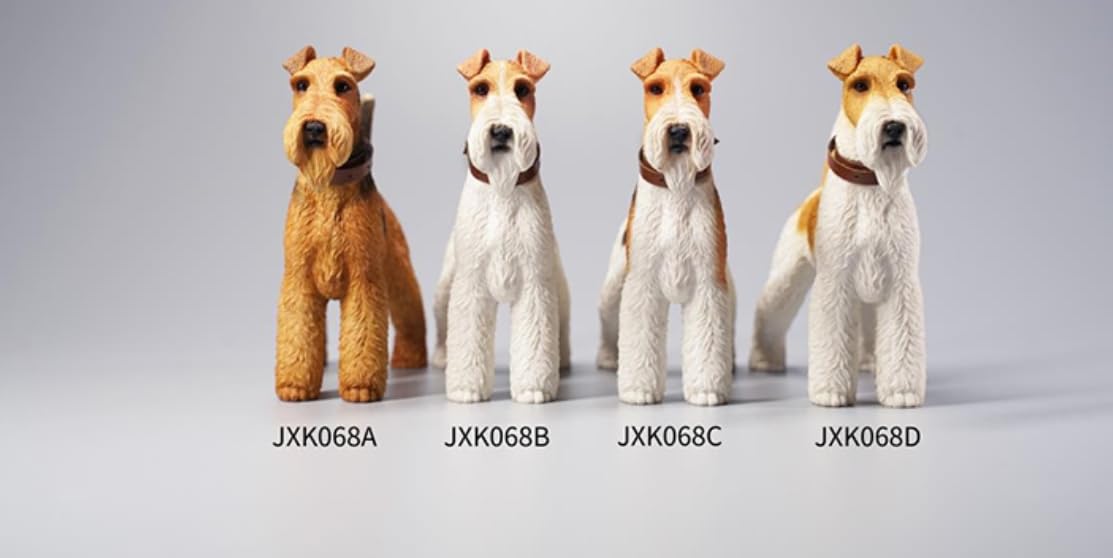 HiPlay JXK Collectible Fox Figure: Foxterriers, Expertly Hand-Painted, Lifelike, Safe Resin, 1:6 Scale Miniature Animal Figurine