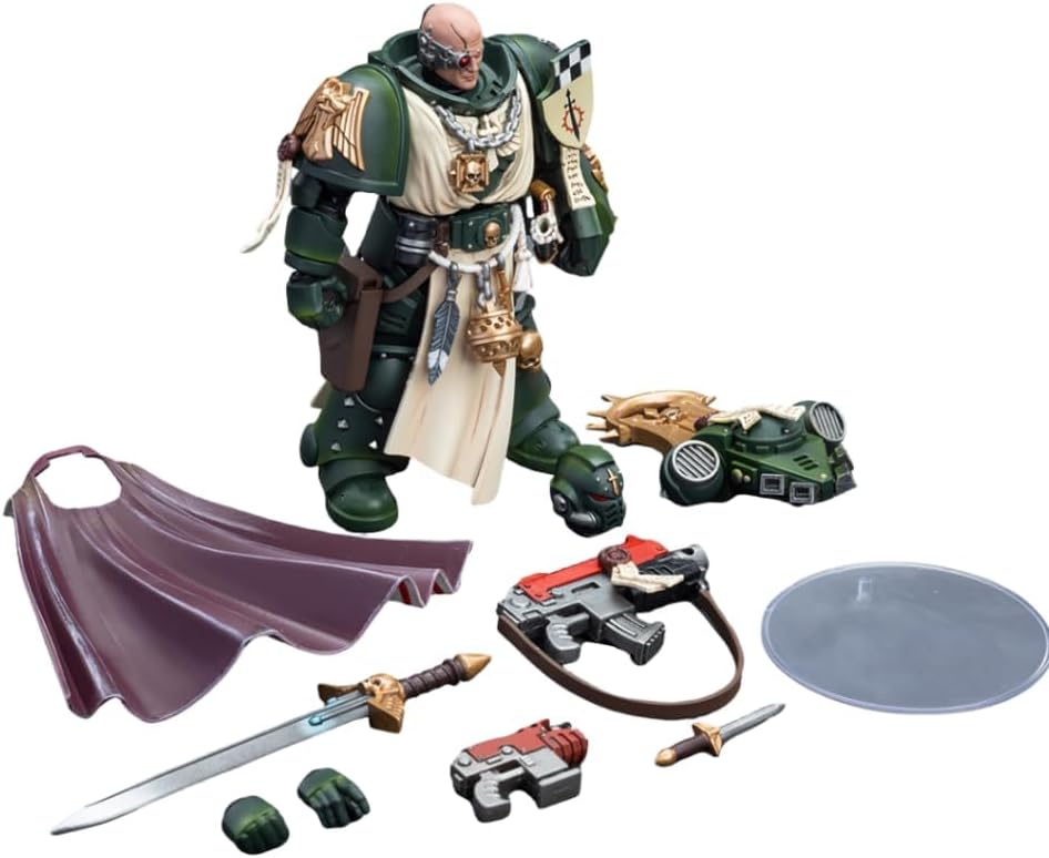 HiPlay JoyToy Warhammer 40K Collectible Figure: Dark Angels Master with Power Fist 1:18 Scale Action Figures JT7691