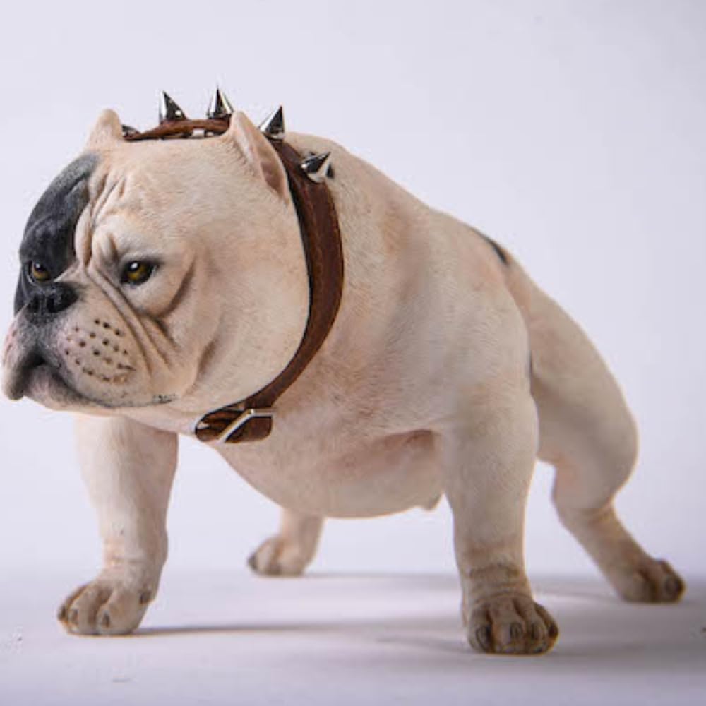 HiPlay JXK Collectible Dog Figure: Bully Dog, Expertly Hand-Painted, Lifelike, Safe Resin, 1:6 Scale Miniature Animal Figurine