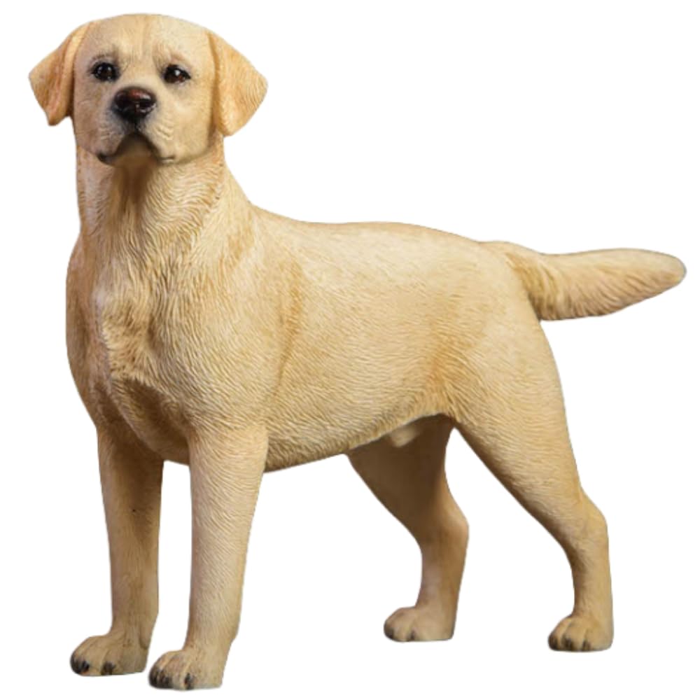 HiPlay JXK Collectible Dog Figure: Labrador, Expertly Hand-Painted, Lifelike, Safe Resin, 1:12 Scale Miniature Animal Figurine