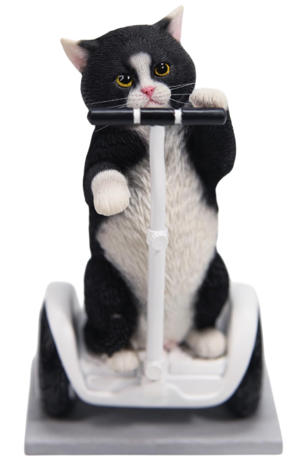 HiPlay JXK Collectible Cat Figure: Gray Standing Cat, Expertly Hand-Painted, Lifelike, Safe Resin, 1:6 Scale Miniature Animal Figurine