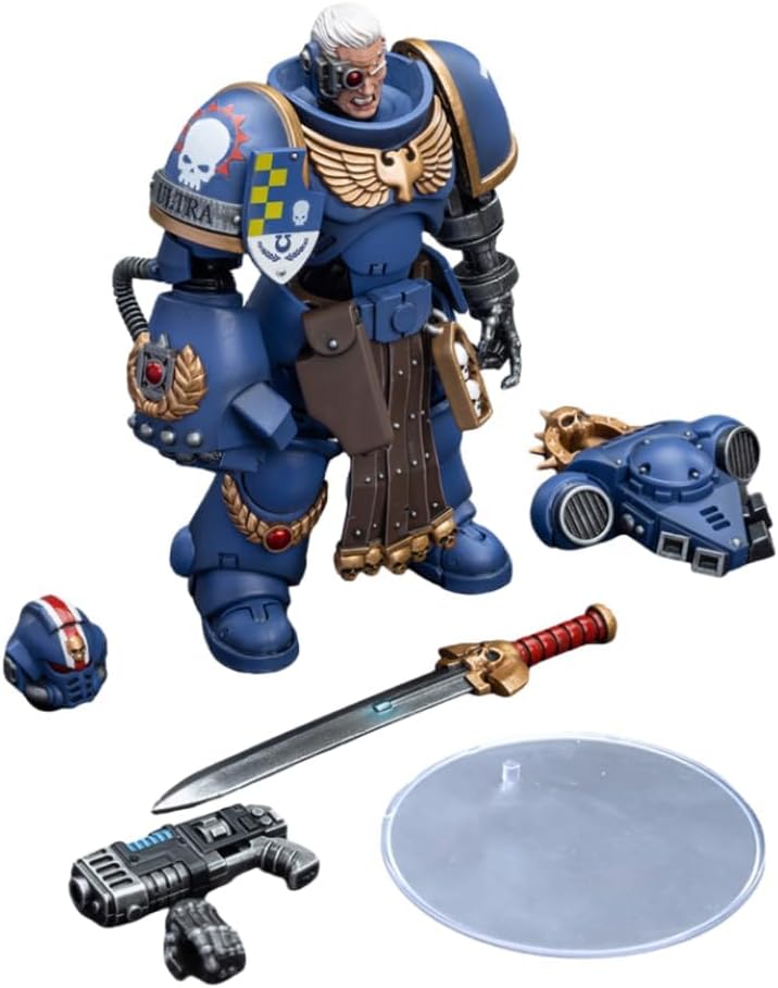 HiPlay JoyToy Warhammer 40K Collectible Figure: Ultramarines Lieutenant with Power Fist 1:18 Scale Action Figures (Ultramarines Lieutenant with Power Fist)