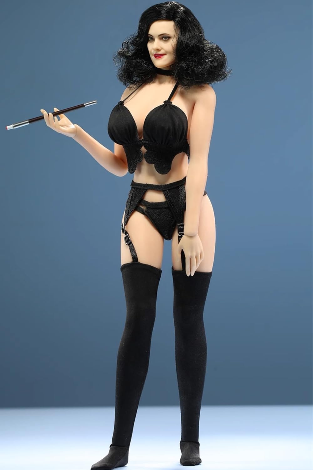 HiPlay 1/6 Scale Figure Doll Clothes: Female Black Lace Lingerie Garter Stockings for 12-inch Collectible Action Figure