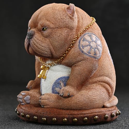 HiPlay JXK Collectible Dog Figure: Street Fighter Dog, 1:12 Scale Miniature Animal Figurine