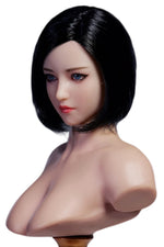 Escultura de cabeza femenina a escala 1:6, diseño de ojos móviles, escultura de cabeza de niña asiática para figuras de acción de 12 pulgadas YMT101A