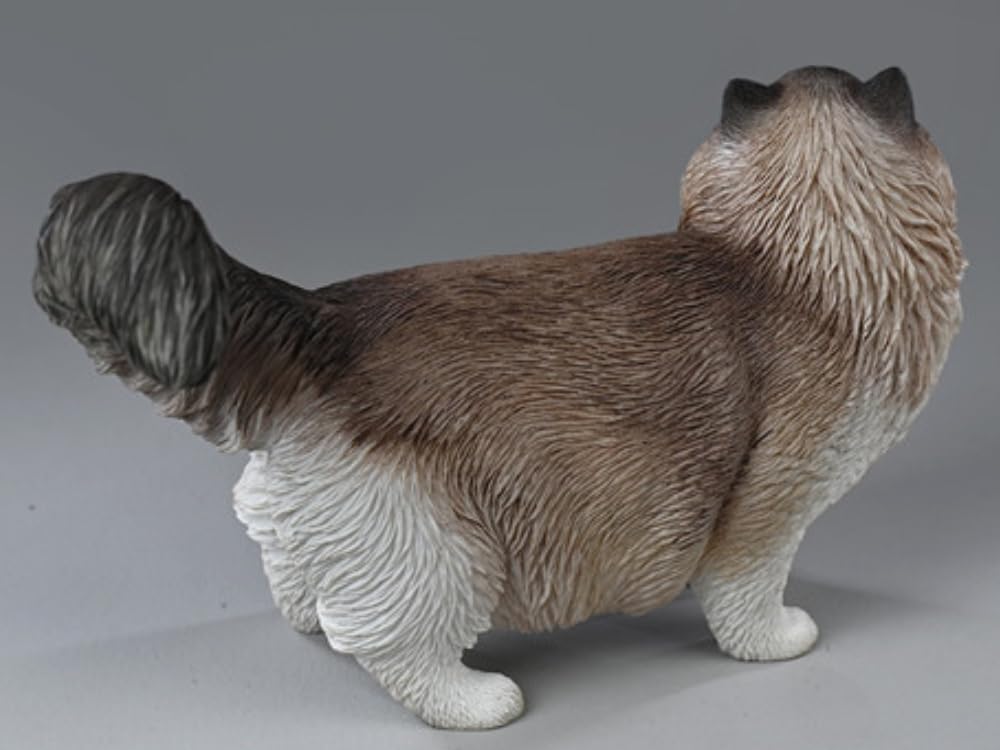 HiPlay JXK Collectible Cat Figure: Ragdoll2.0, Expertly Hand-Painted, Lifelike, Safe Resin, 1:6 Scale Miniature Animal Figurine