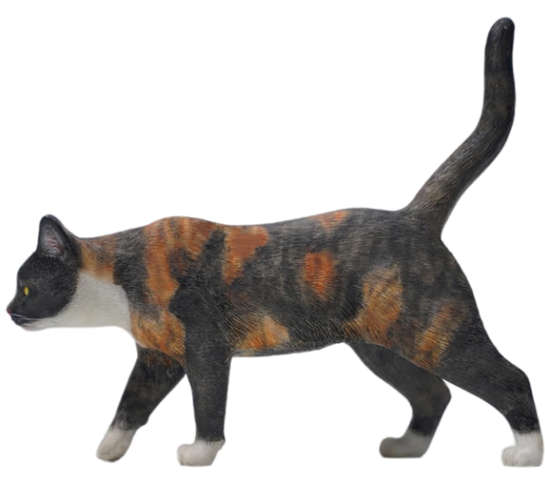 HiPlay JXK Collectible Cat Figure: Felis Catus Model, Expertly Hand-Painted, Lifelike, Safe Resin, 1:6 Scale Miniature Animal Figurine