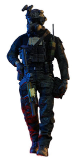 HASUKI Male Collectible Figure: Black Ops, Military Style, 1:12 Scale Miniature