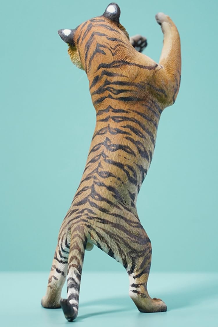 HiPlay JXK Collectible Tiger Figure: Working Tiger, Expertly Hand-Painted, Lifelike, Safe Resin, 1:12 Scale Miniature Animal Figurine