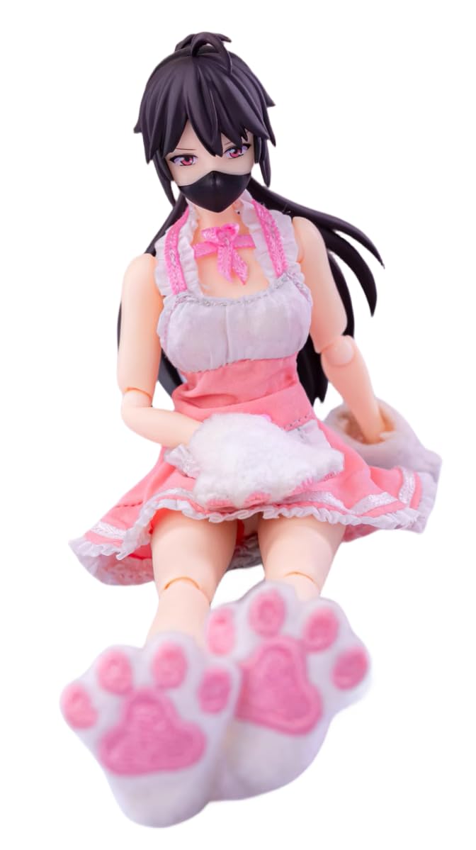 Tenue de femme de chambre noire pour figurine articulée Hasuki CS010A (échelle 1:12)
