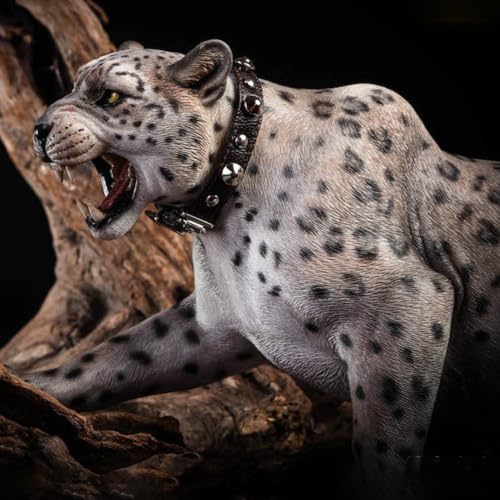 HiPlay JXK Collectible Cat Figure: Leopard, Expertly Hand-Painted, Lifelike, Safe Resin, 1:6 Scale Miniature Animal Figurine