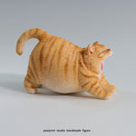 Pawprint Studio Handmade x Double one Yawning Cat Collectible Animal Figurine
