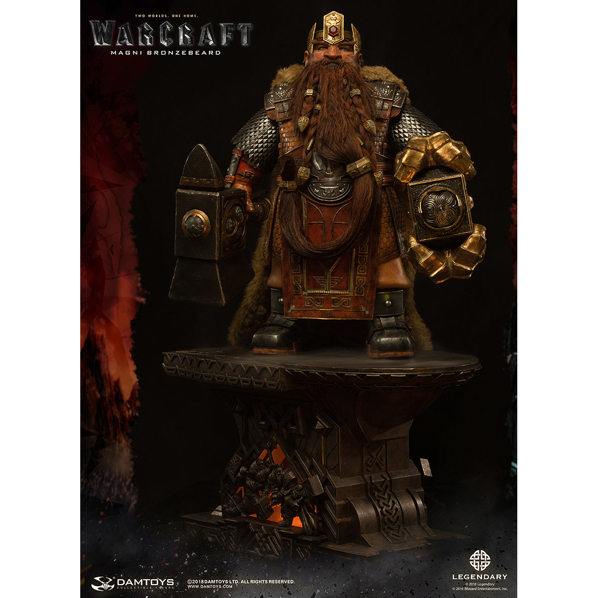 DAMTOYS DMLW09 Epic Series Warcraft movie – Magni Bronzebeard 25-inch Premium Art Statue