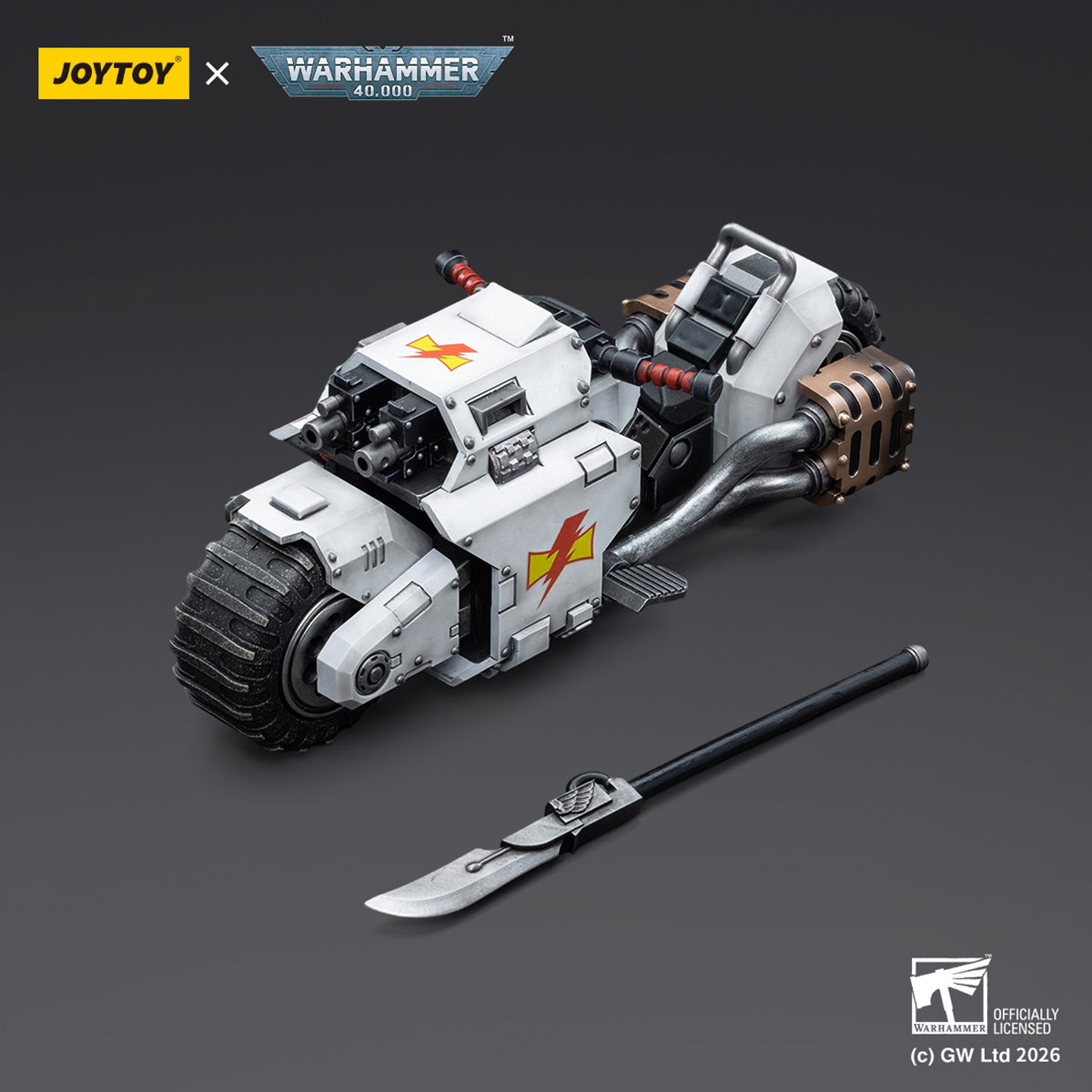 JOYTOY Warhammer JT4836 White Scars Raider-pattern Combat Bike 1/18 Scale Action Figure