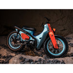 TrickyMan12 SUPER CUB SCRAMBLER MOTORCYCLE Vehicle & Rear Rack 1/6 Scale Vehicle Model