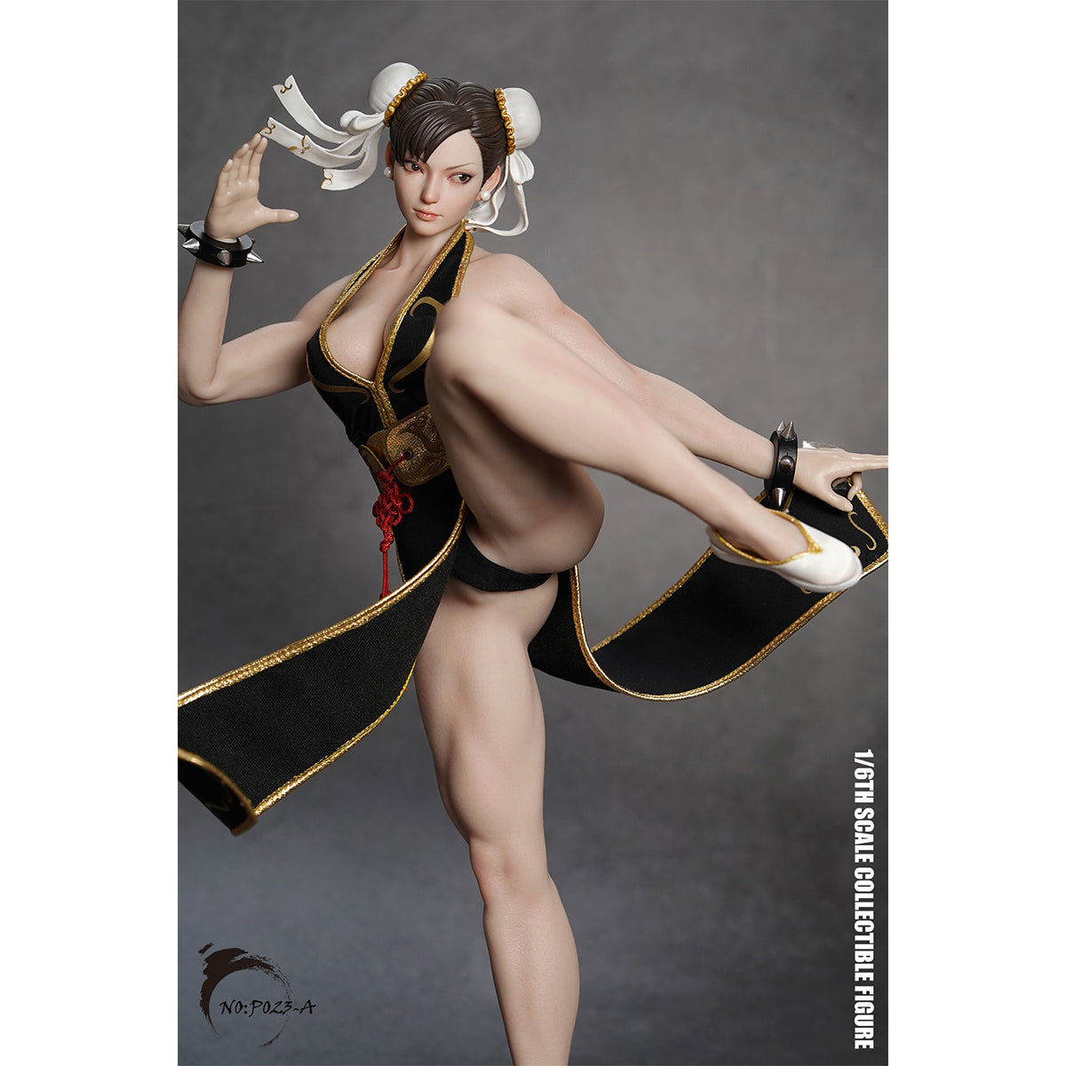 (Only Shipped to the US) PLAY TOY Collectible Figure Full Set: Fighting Goddess 2.0 - Black Outfit, Seamless Design, moveable eyeball 1:6 Scale Miniature Action Figurine P023A