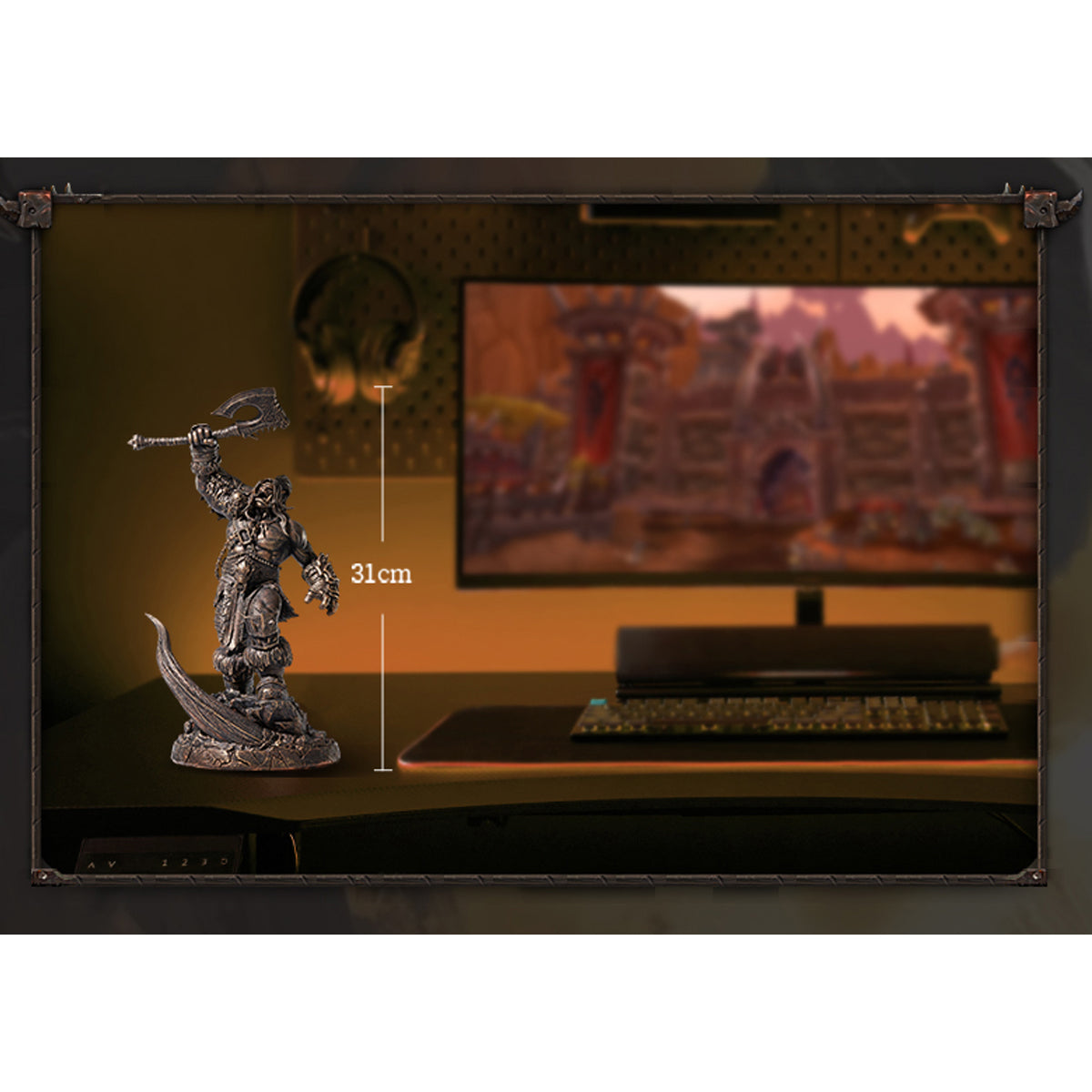 Blizzard Game World of Warcraft: Grommash Hellscream Art Bronze Game Statue