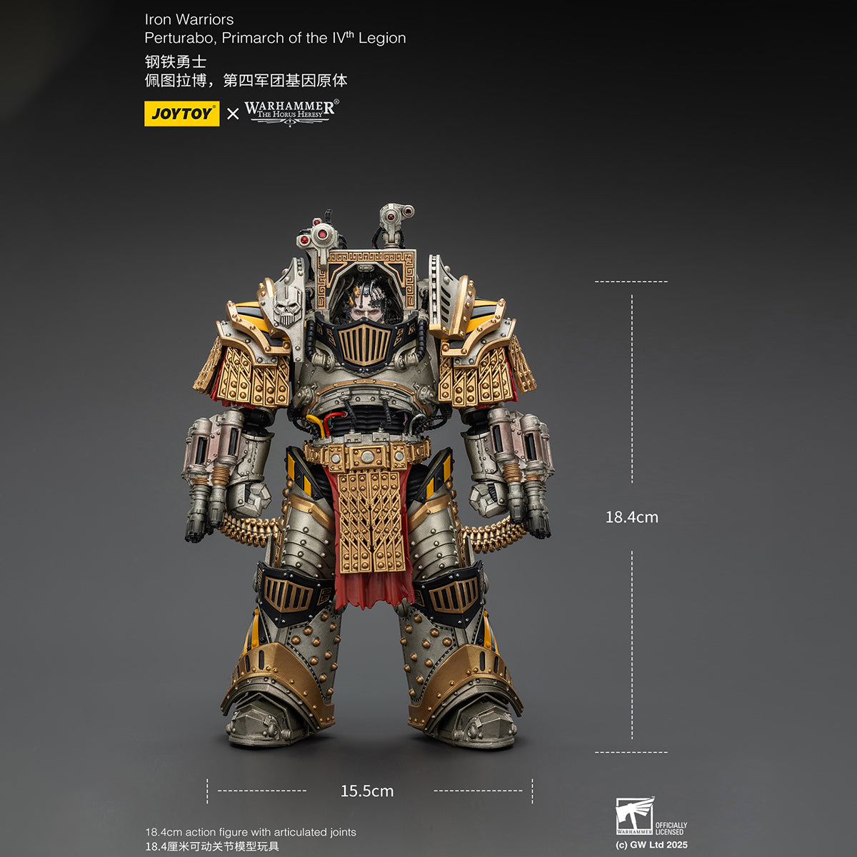 JOYTOY Iron Warriors Perturabo Primarch of the lVth Legion JT01819 Warhammer 1/18 Action Figure
