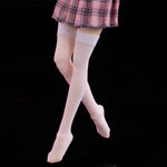 HASUKI, Medias de seda sin costuras de color blanco para figura de 15 cm