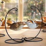 JXK Cat Angel Statue JXK383 Winged Feline Figure with Metal Stand Realistic Animal Collectible for Home Office Desk Decor