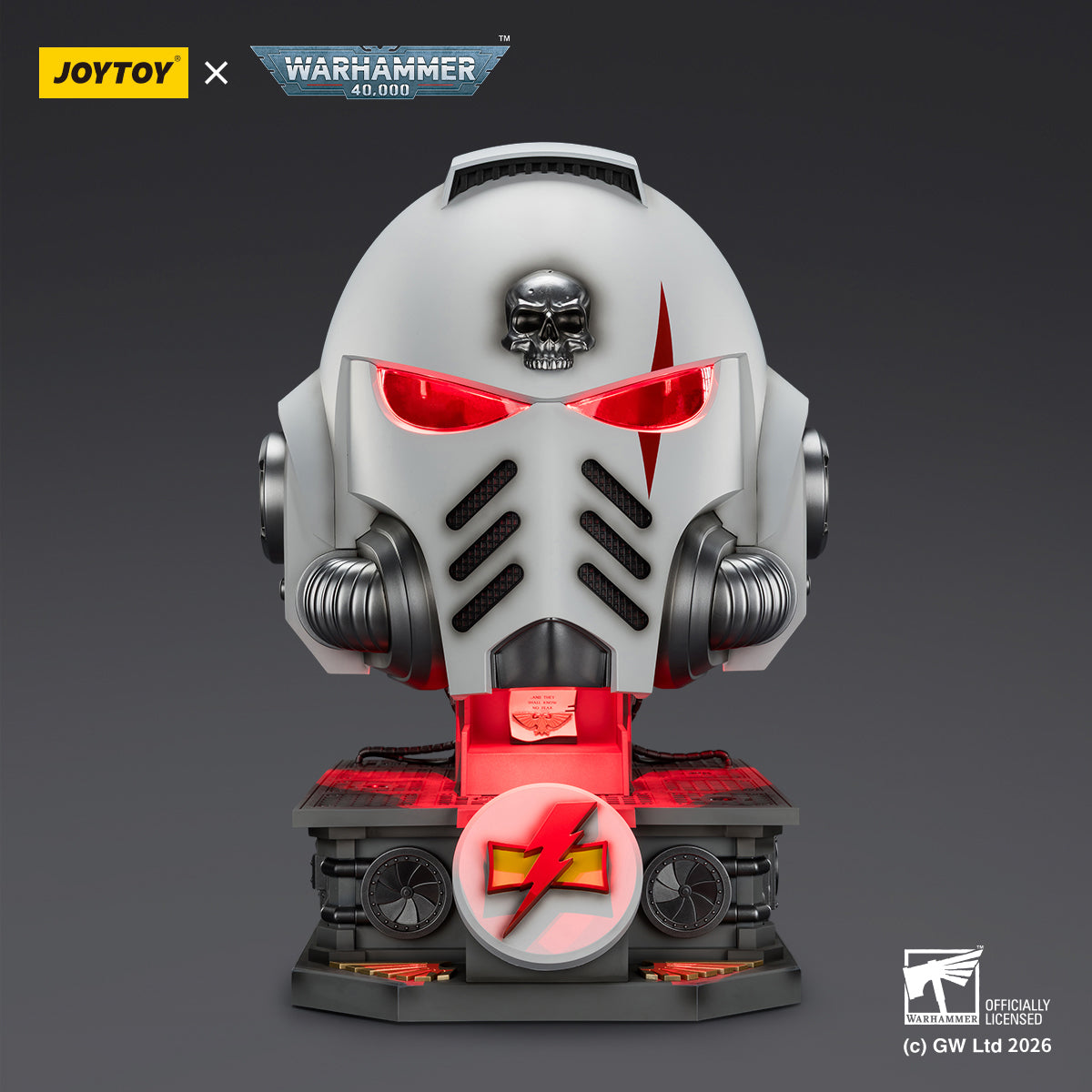 JOYTOY Warhammer 40,000 White Scars MkX Helmet & Display Stand 1/1 Scale Helmet Replica