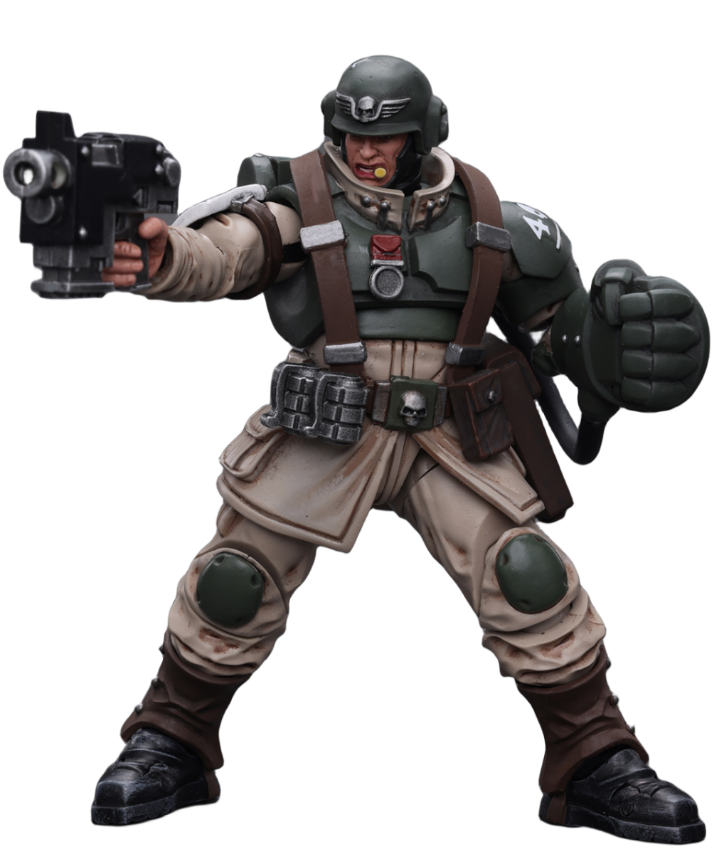 HiPlay JoyToy Warhammer 40K Collectible Figure: Astra Militarum Cadian Command Squad Veteran Sergeant with Power Fist 1:18 Scale Action Figures JT7936