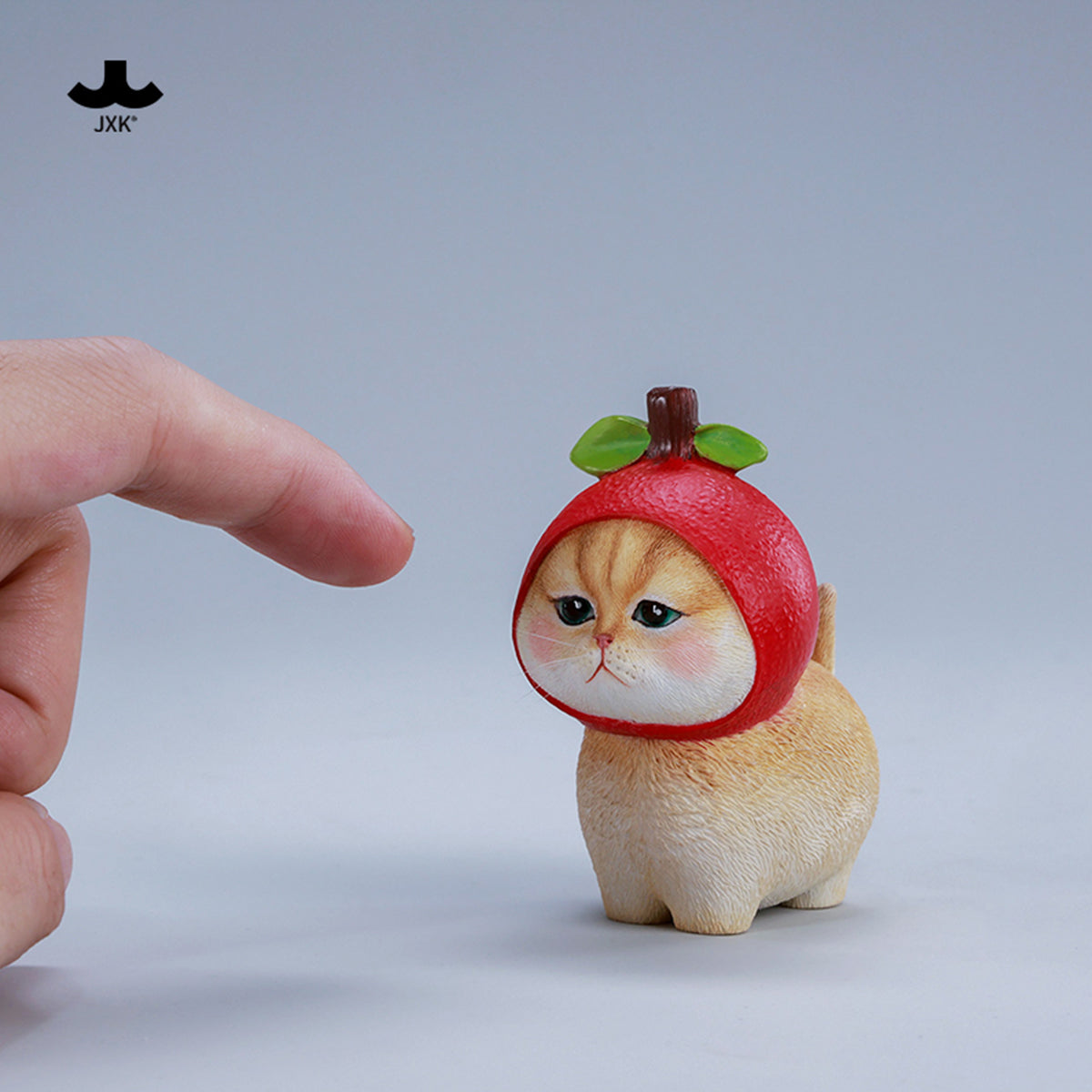 JXK Pawpple Cat Static Expertly Hand-Painted Lifelike Animal Figurine