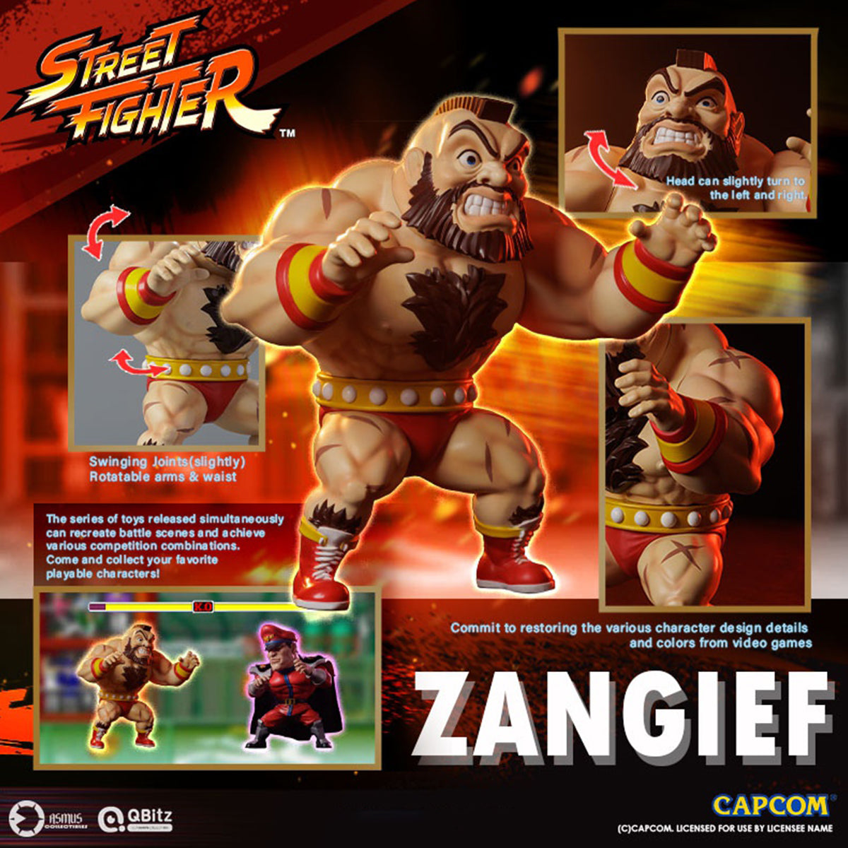 Asmus Toys Street Fighter QBITZ XL Series ZANGIEF Action Figures