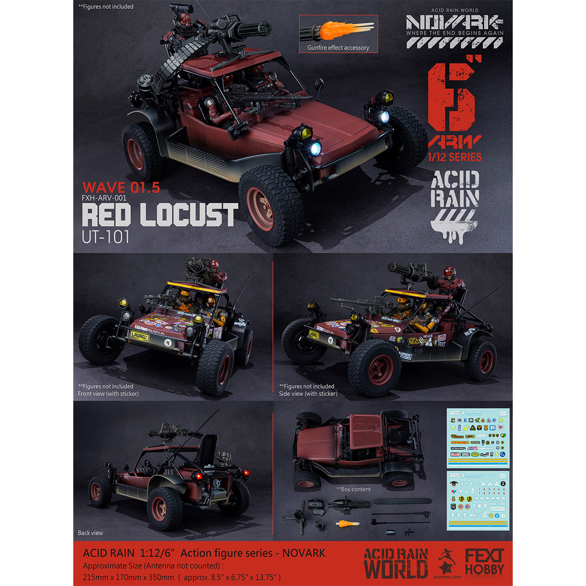 FEXT HOBBY Acid Rain World: Novark FXH-AR-005 Valerius FXH-AR-006 NVK Escort-L FXH-AR-001 Red Locust 1/12 Scale Action Figure
