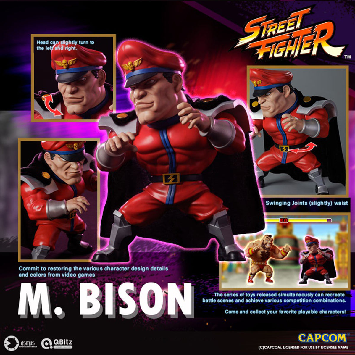 Asmus Toys Street Fighter QBITZ XL Series M.BISON Action Figures