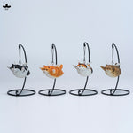 JXK Cat Angel Statue JXK383 Winged Feline Figure with Metal Stand Realistic Animal Collectible for Home Office Desk Decor