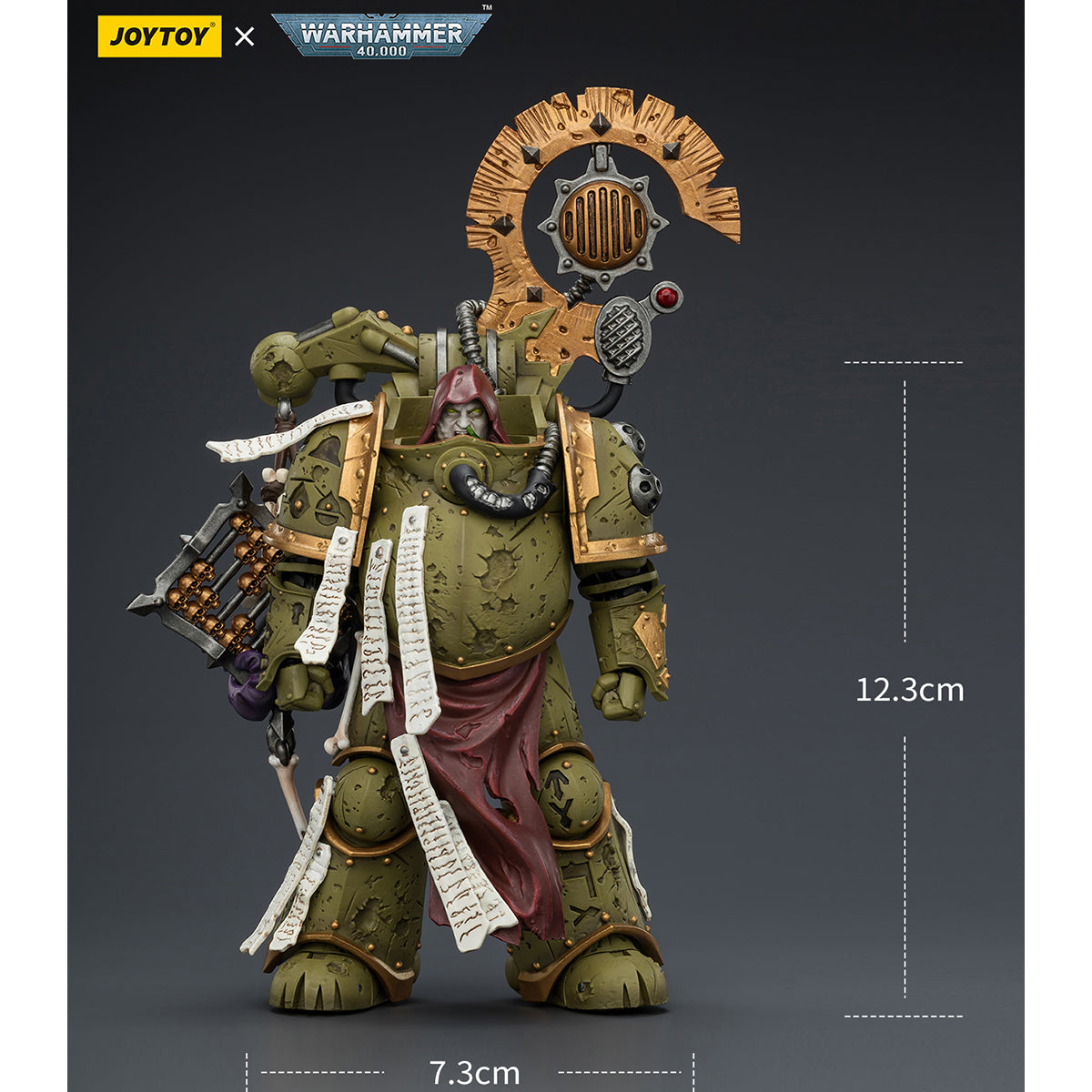 JOYTOY Warhammer 40K Death Guard Tallyman with Plasma Pistol & Biologus Putrifier with Injector Pistol and Hyper Blight Grenades 1/18 Scale Action Figure