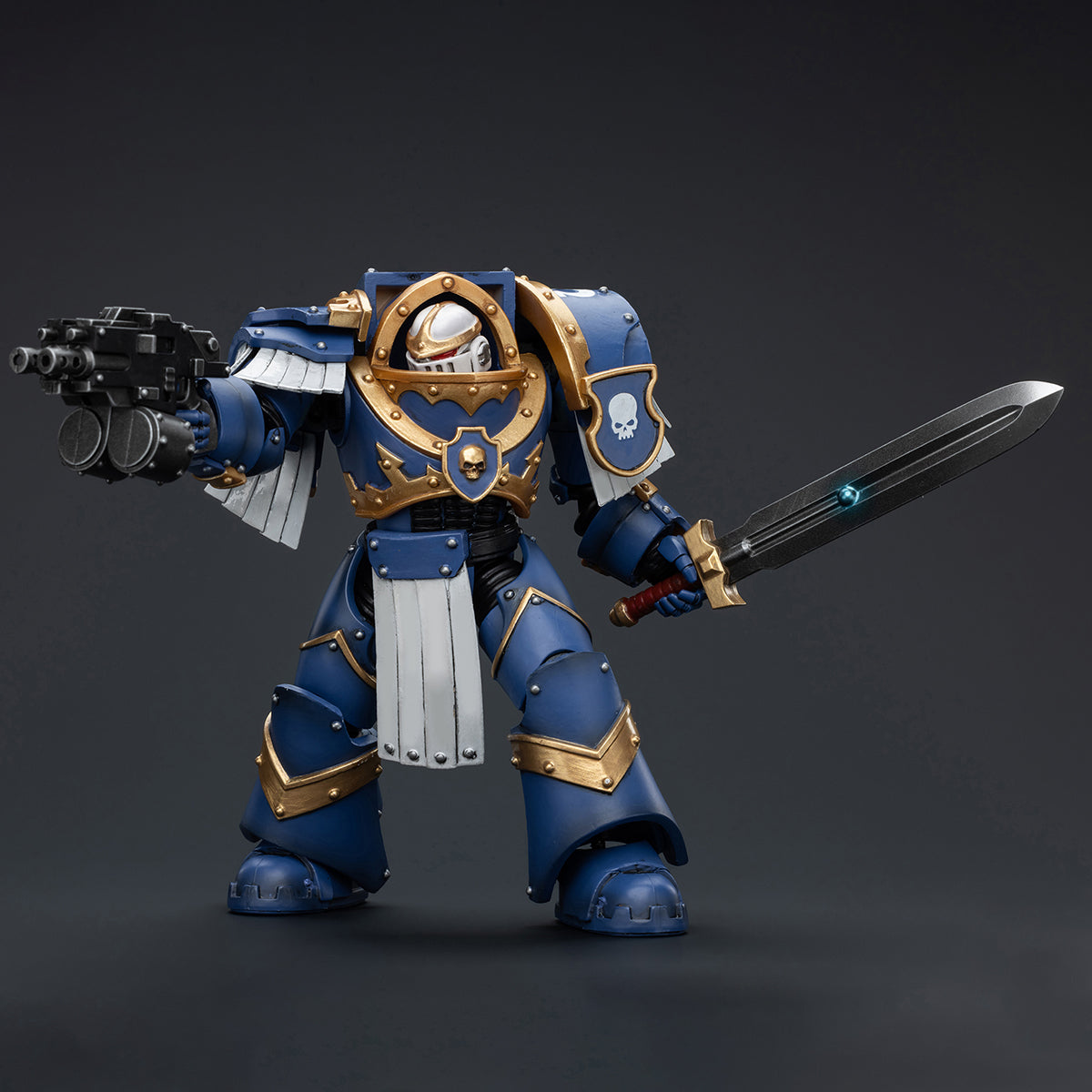 (Only Shipped to the US) JOYTOY Warhammer The Horus Heresy Series, Ultramarines Cataphractii Terminator Squad: Sergeant with Power Sword, 1/18 Scale Collectible Action Figure JT6953