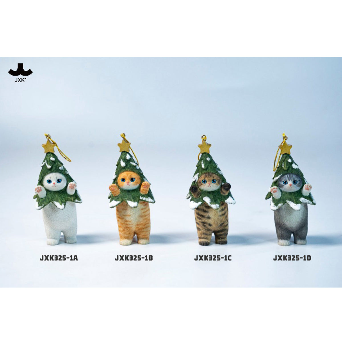 JXK Christmas Cat Tree Static Expertly Hand-Painted Lifelike Animal Figurine