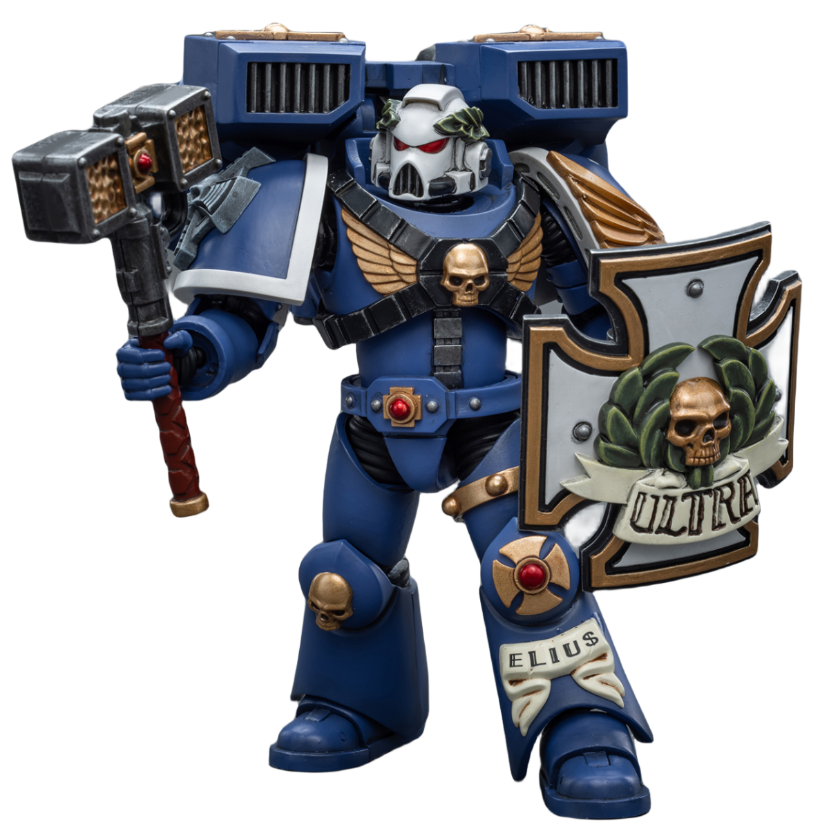 HiPlay JoyToy Warhammer 40K Collectible Figure: Ultramarine Vanguard Veteran with Thunder Hammer and Storm Shield 1:18 Scale Action Figures (Thunder Hammer and Storm Shield JT8032)