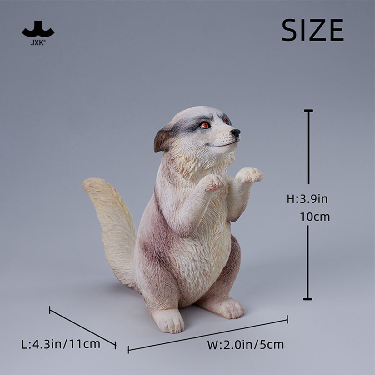 JXK Fluffy Fox Static Expertly Hand-Painted Lifelike Animal Figurine