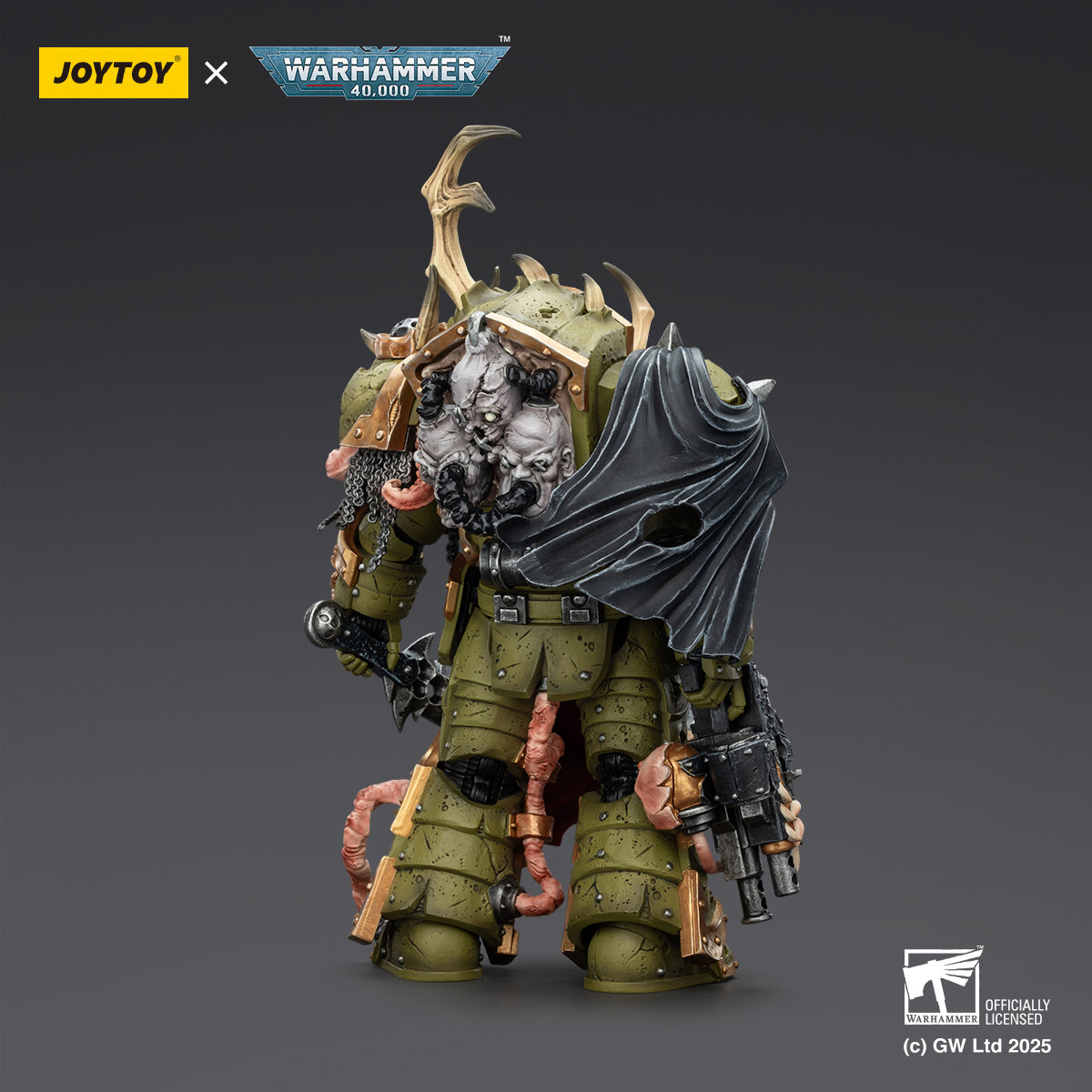 JOYTOY Warhammer Death Guard Blightlord Terminator & Plague Marine Icon bearer with Boltgun and Plague knife 1/18 Scale Action Figure